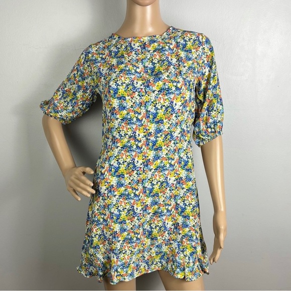 NEW FAITHFULL THE BRAND REVOLVE FLORAL PRINT MINI DRESS - Picture 2 of 9